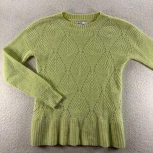 Sonoma Women's XS‎ Knit Sweater Pullover Leaf Pattern Green Casual Lightweight